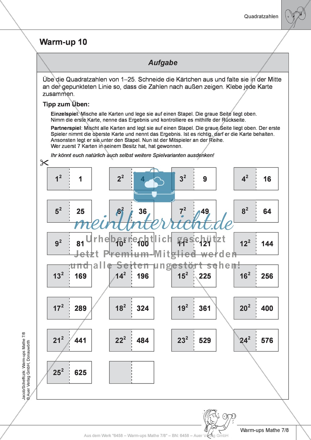 Aufwärmübungen zur Größenberechnung und im Umgang mit Maßzahlen, Partnerarbeit möglich Preview 3