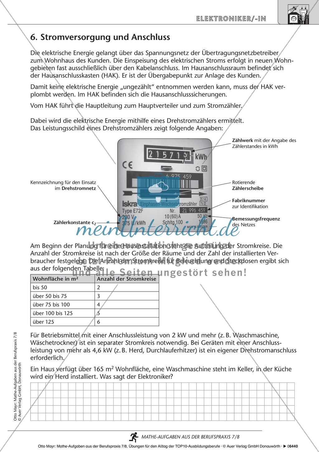 Praxisnahe Anwendung mathematischer Grundrechenarten im Bereich der Elektrotechnik Preview 6