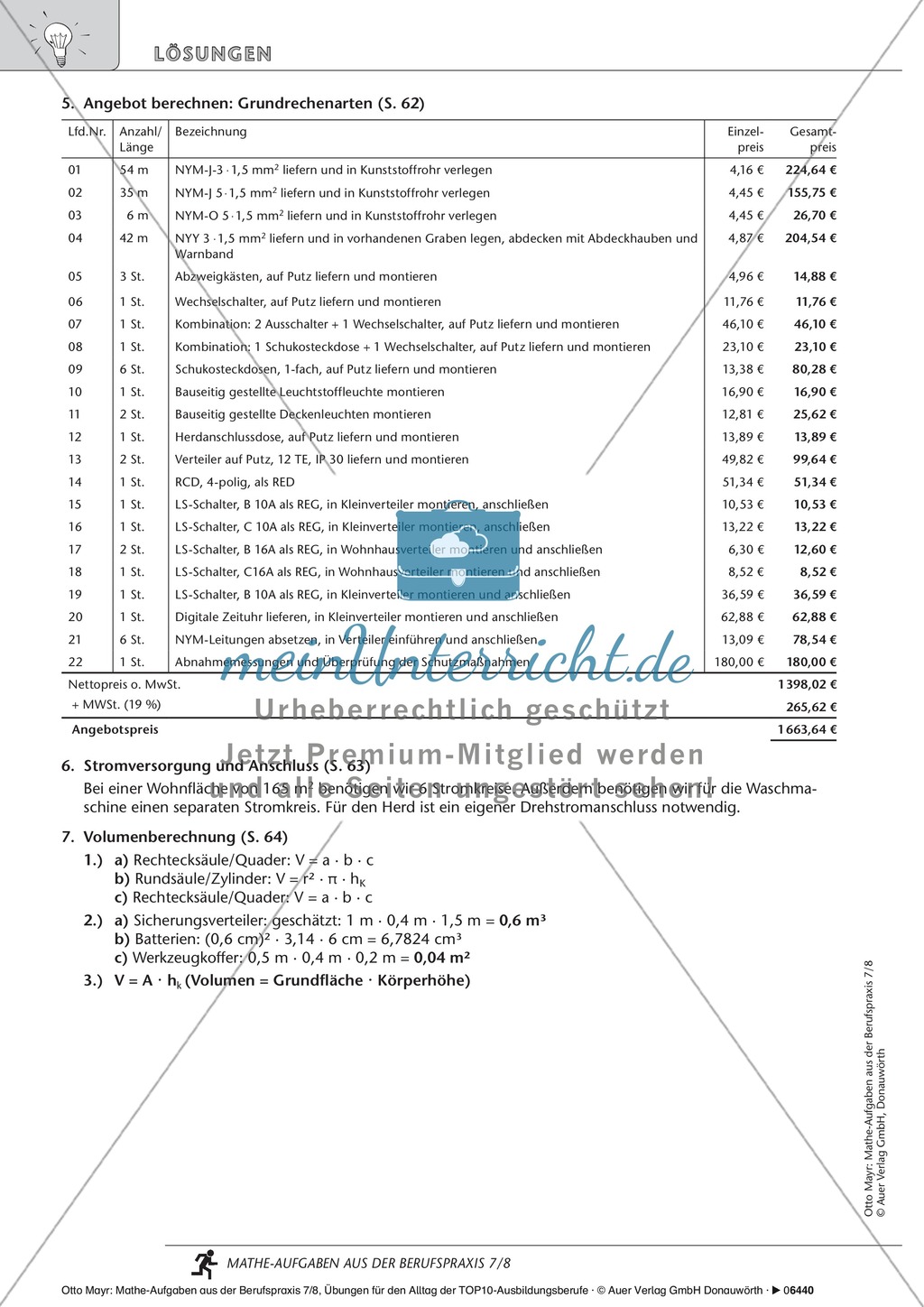 Praxisnahe Anwendung mathematischer Grundrechenarten im Bereich der Elektrotechnik Preview 9