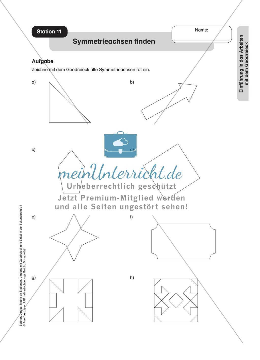 Stationenlernen Geometrie, Übungen zum Umgang mit dem Geodreieck Preview 11