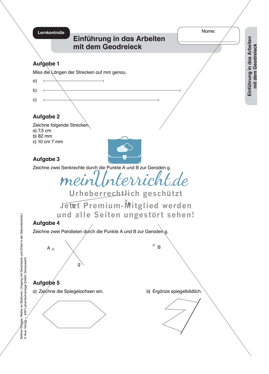 Stationenlernen Geometrie, Übungen zum Umgang mit dem Geodreieck Preview 13