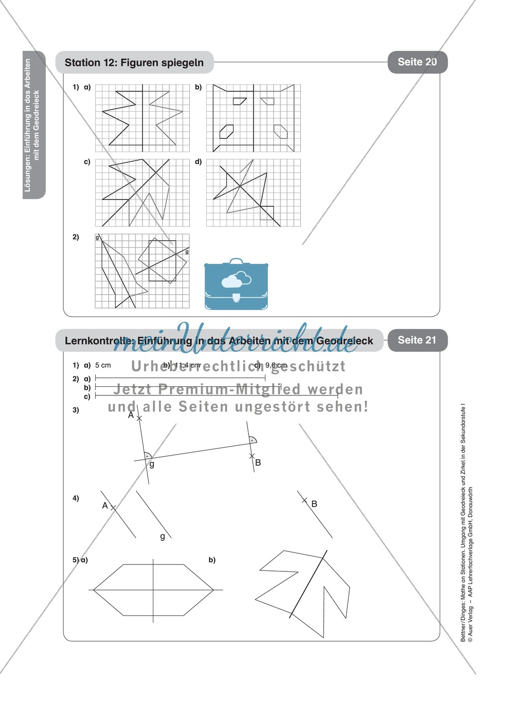 Stationenlernen Geometrie, Übungen zum Umgang mit dem Geodreieck Preview 17