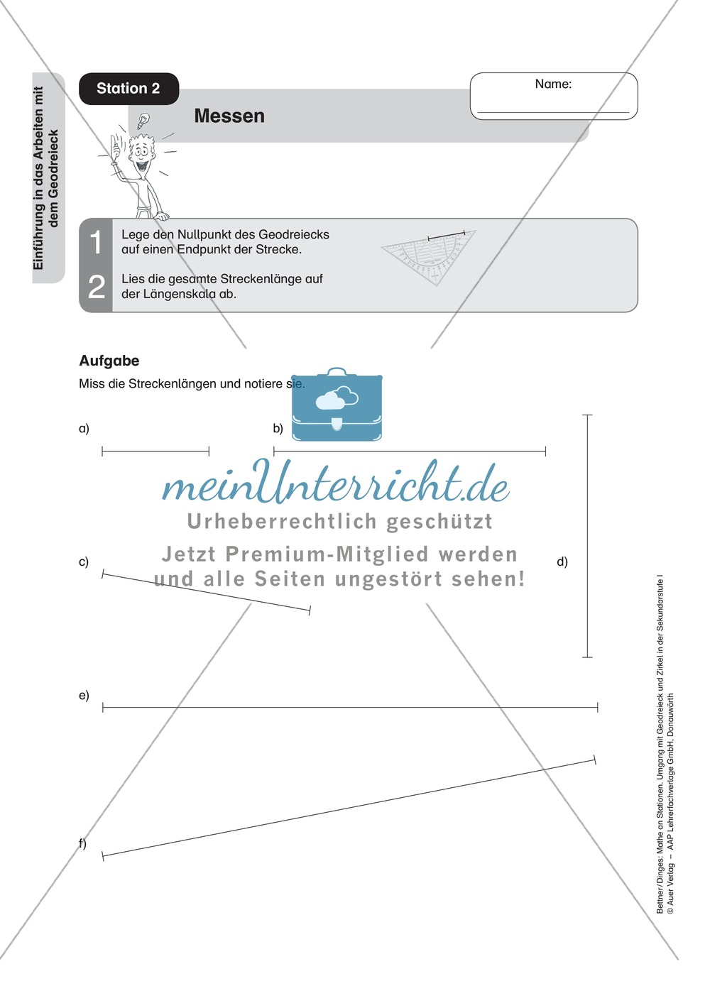 Stationenlernen Geometrie, Übungen zum Umgang mit dem Geodreieck Preview 2
