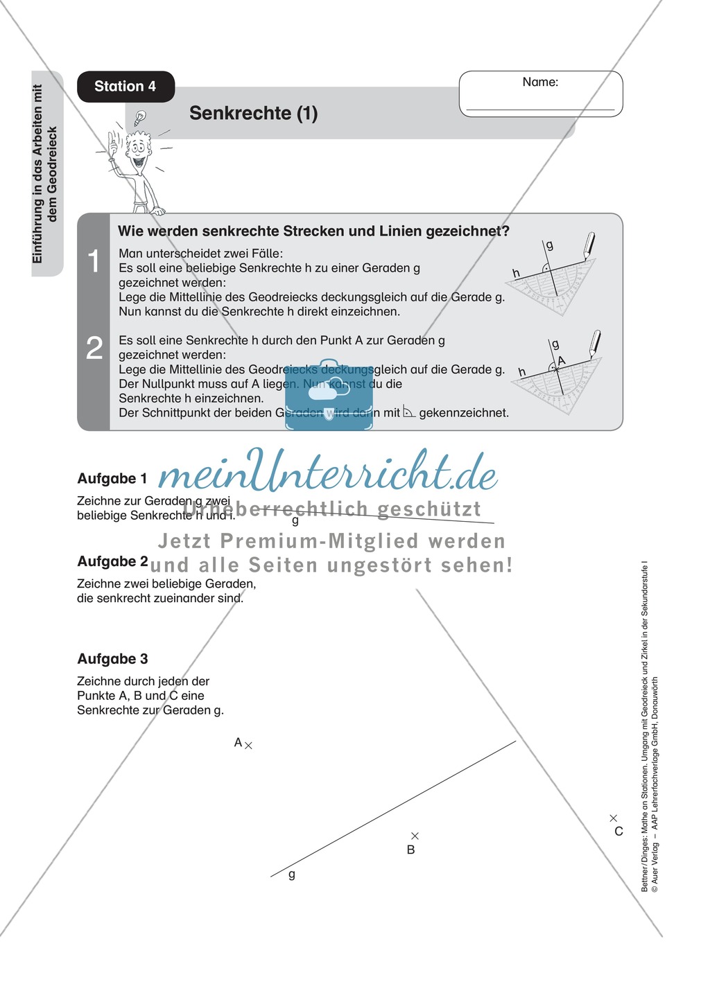 Stationenlernen Geometrie, Übungen zum Umgang mit dem Geodreieck Preview 4