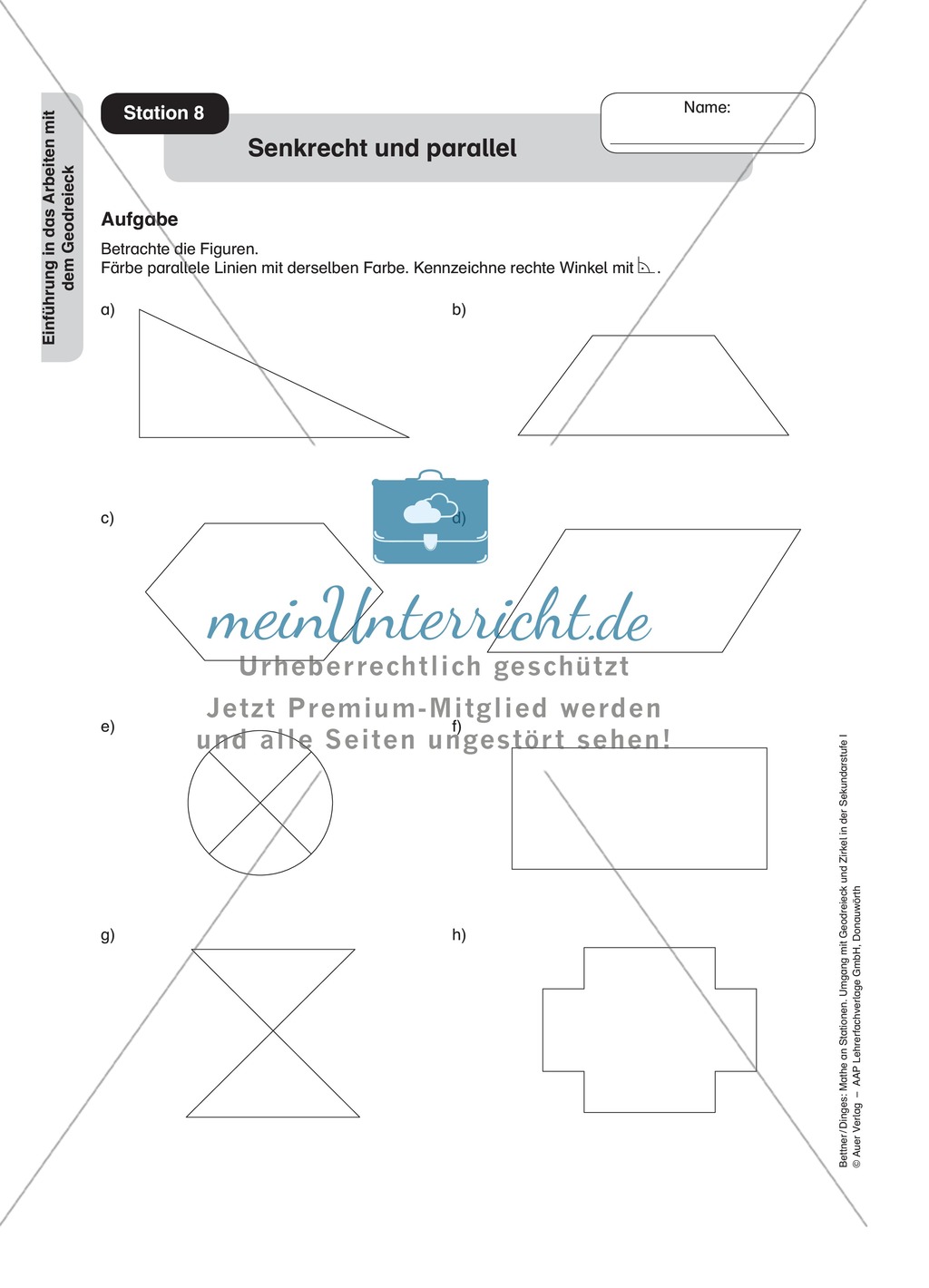 Stationenlernen Geometrie, Übungen zum Umgang mit dem Geodreieck Preview 8