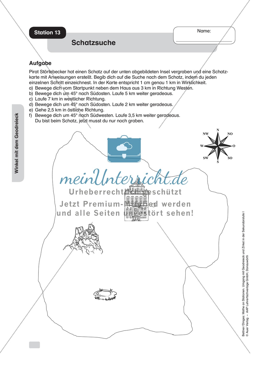 Stationenlernen Geometrie, Übungen zum Umgang mit dem Geodreieck Preview 13