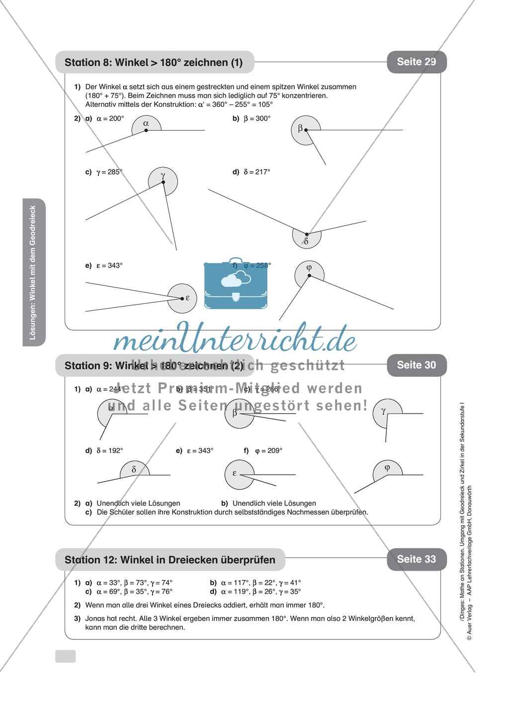 Stationenlernen Geometrie, Übungen zum Umgang mit dem Geodreieck Preview 17