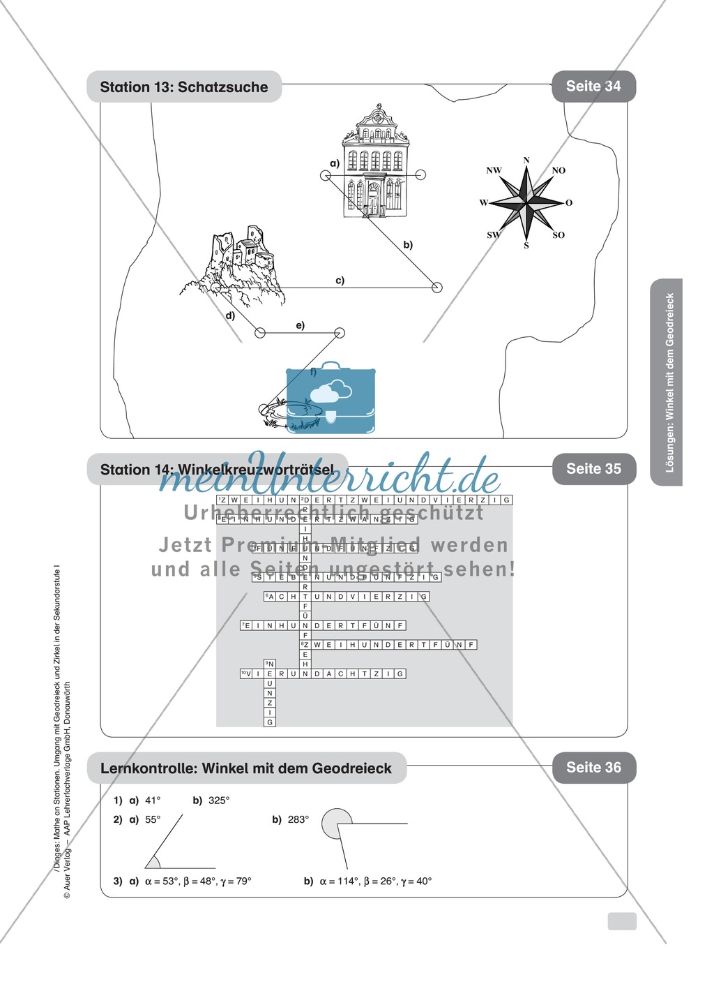 Stationenlernen Geometrie, Übungen zum Umgang mit dem Geodreieck Preview 18