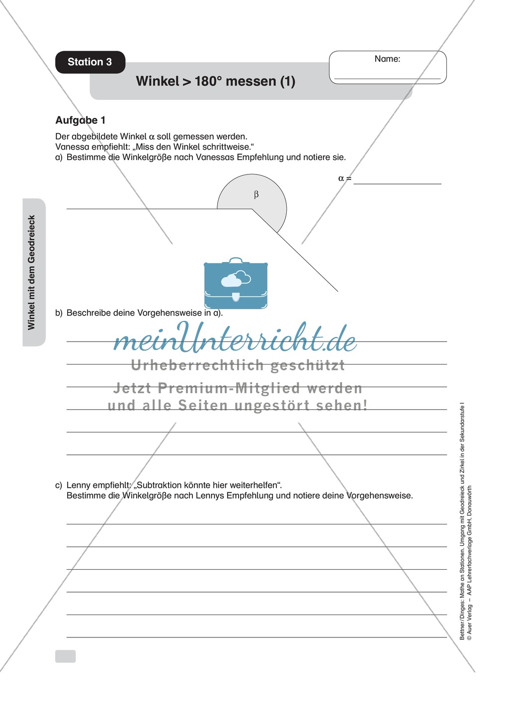 Stationenlernen Geometrie, Übungen zum Umgang mit dem Geodreieck Preview 3