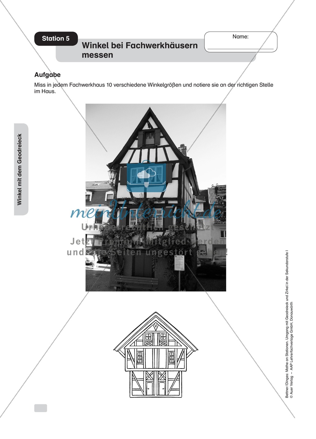 Stationenlernen Geometrie, Übungen zum Umgang mit dem Geodreieck Preview 5