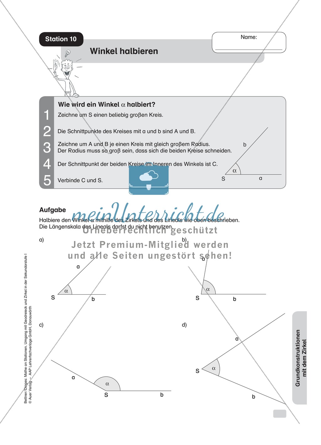 Stationenlernen Geometrie, Übungen zum Umgang mit dem Zirkel Preview 10