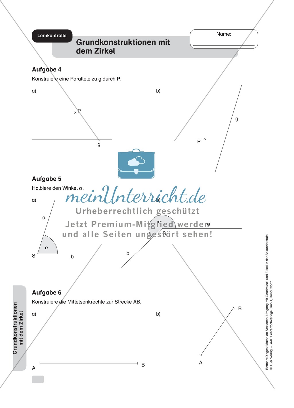 Stationenlernen Geometrie, Übungen zum Umgang mit dem Zirkel Preview 13