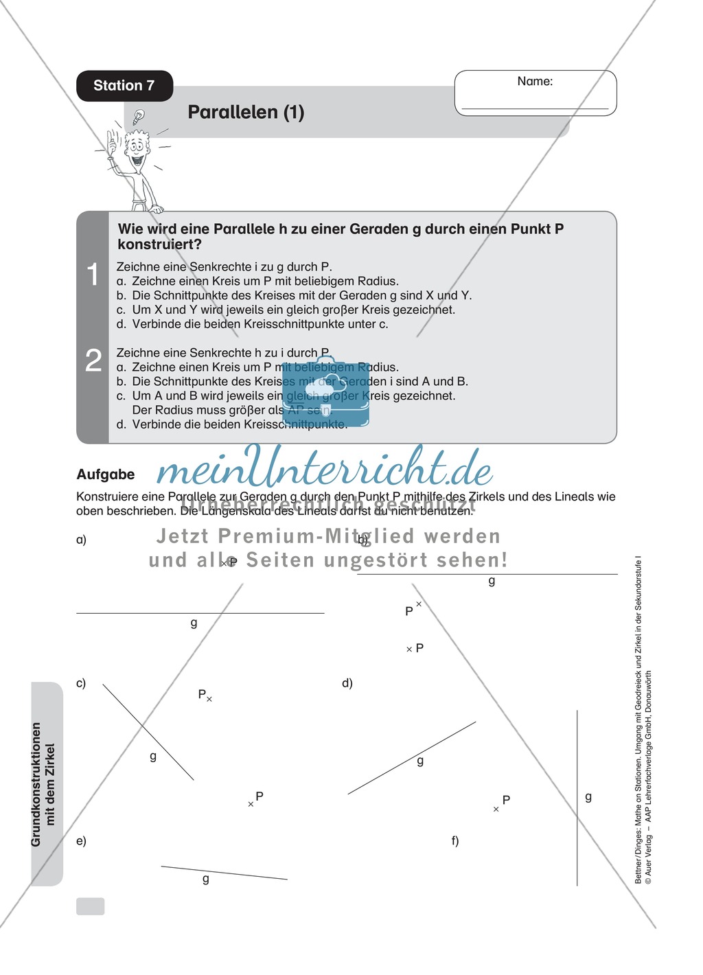Stationenlernen Geometrie, Übungen zum Umgang mit dem Zirkel Preview 7