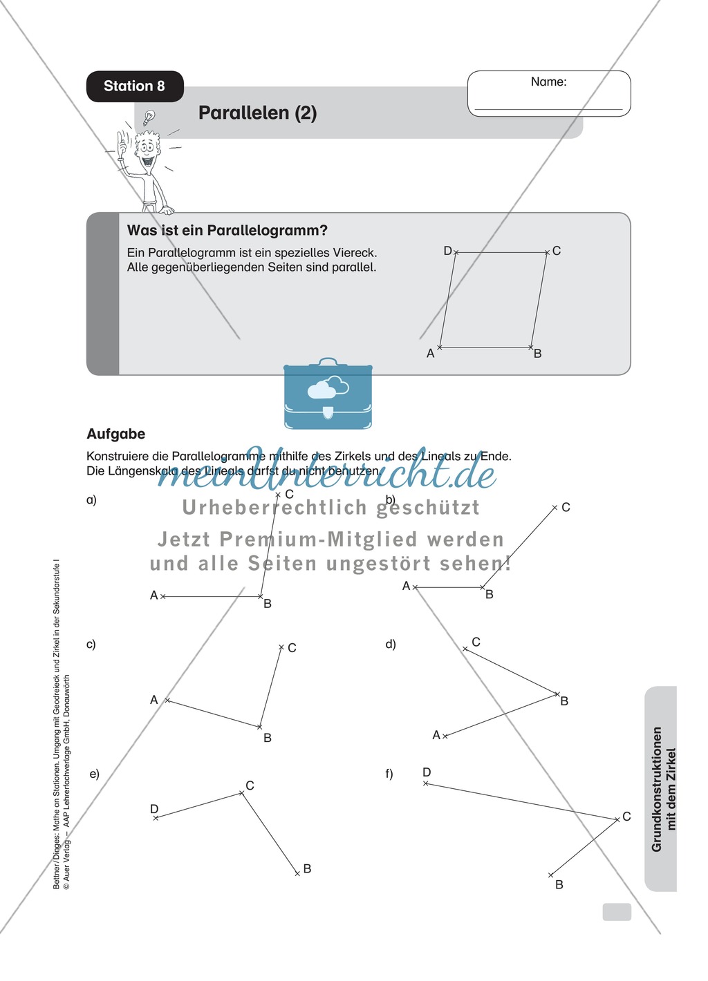 Stationenlernen Geometrie, Übungen zum Umgang mit dem Zirkel Preview 8