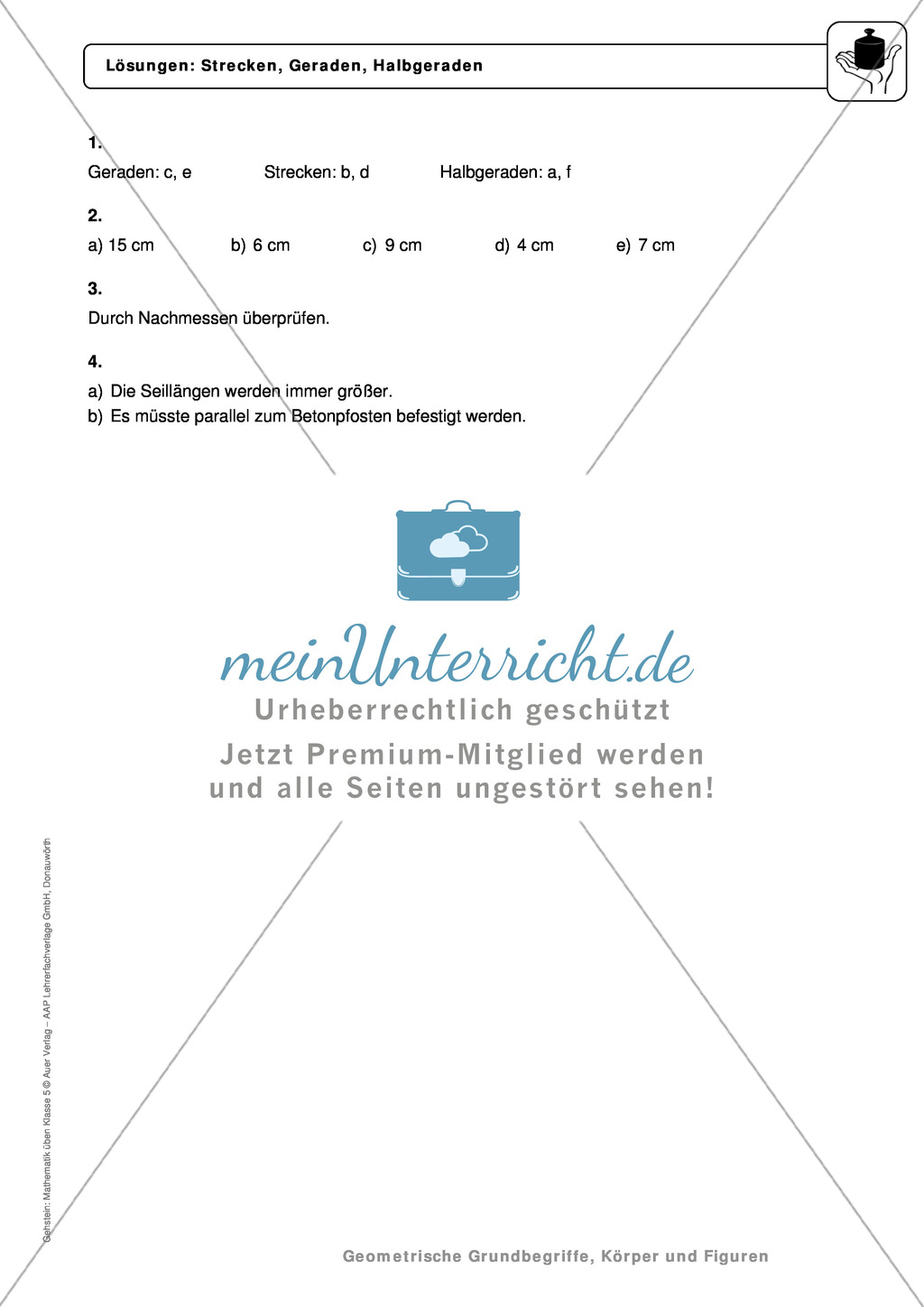 Unterscheidung zwischen Gerade, Streck und Halbgerade mit Übersicht und Aufgaben Preview 4