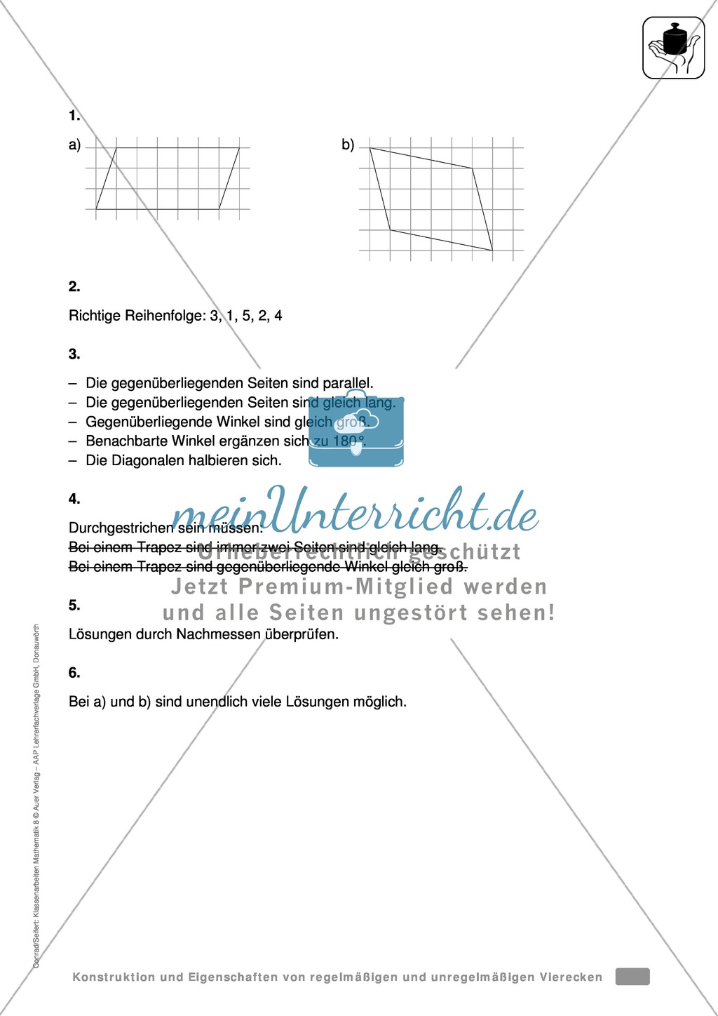 Geometrie, Klassenarbeit oder Lernkontrolle zur Konstruktion von Vielecken Preview 2