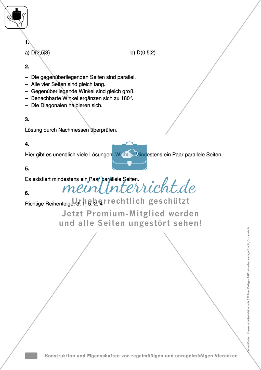 Geometrie, Lernkontrolle zur Konstruktion von Vielecken Preview 2