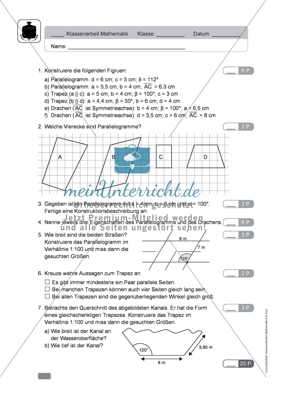 Aufgaben zur geometrischen Konstruktion von Vielecken Preview 4