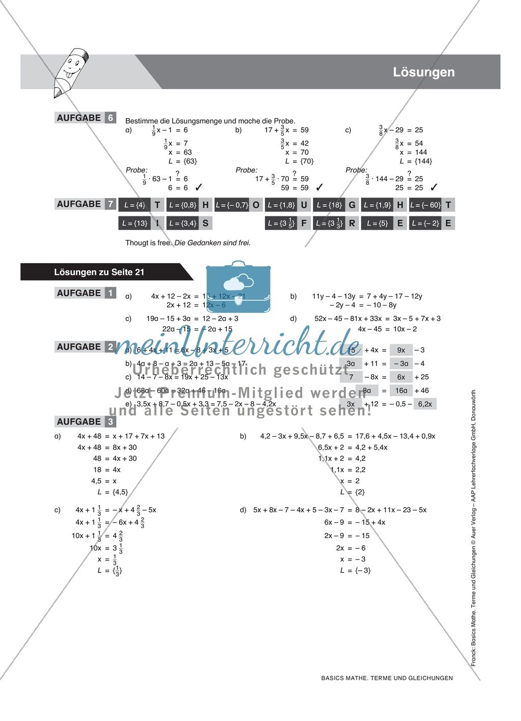 Umformungsregeln mathematischer Gleichungen, mit Beispielen und Übungsaufgaben Preview 7