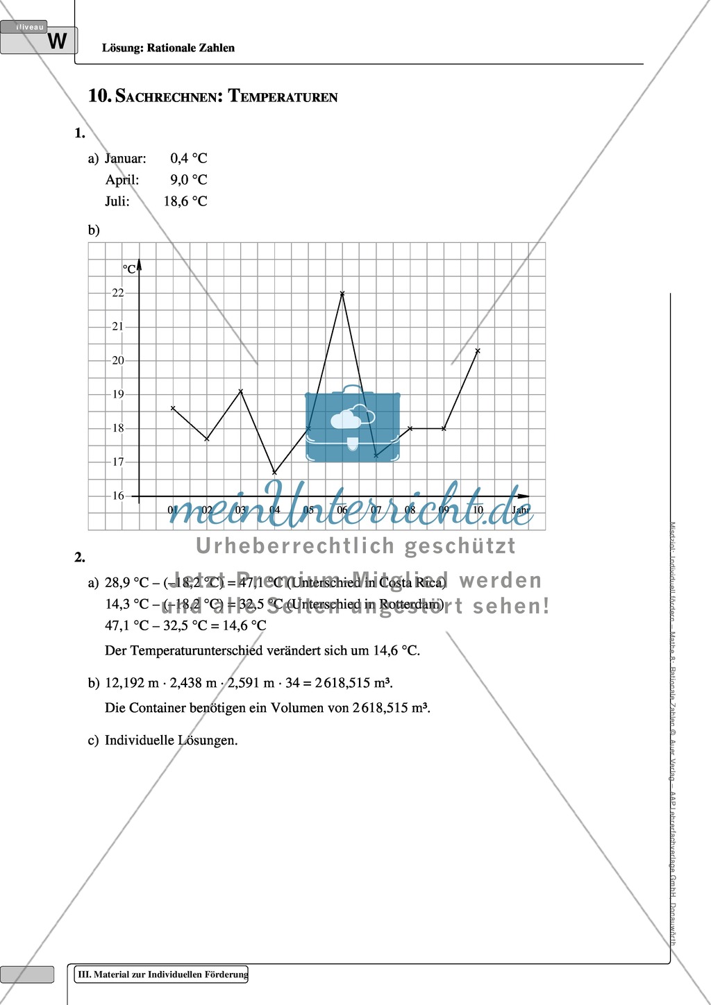 Textaufgaben zu rationalen Zahlen aus den Bereichen Geld und Temperaturen Preview 4