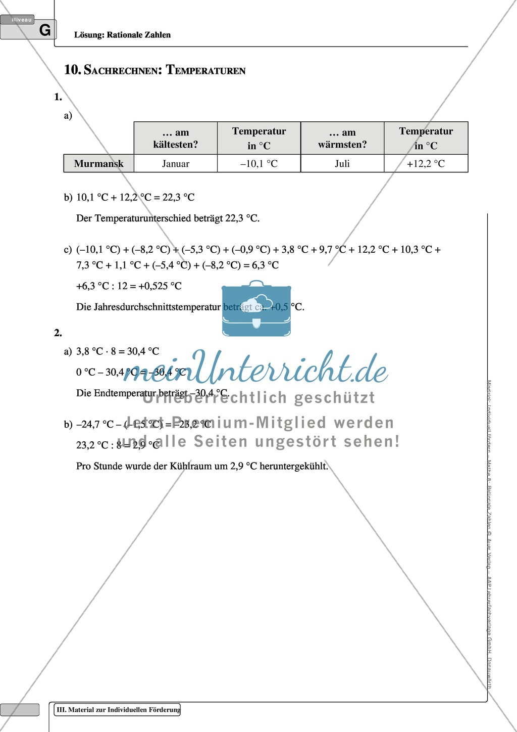 Einfache Sachaufgaben zu rationalen Zahlen aus dem Bereich Temperaturen und Geld Preview 4