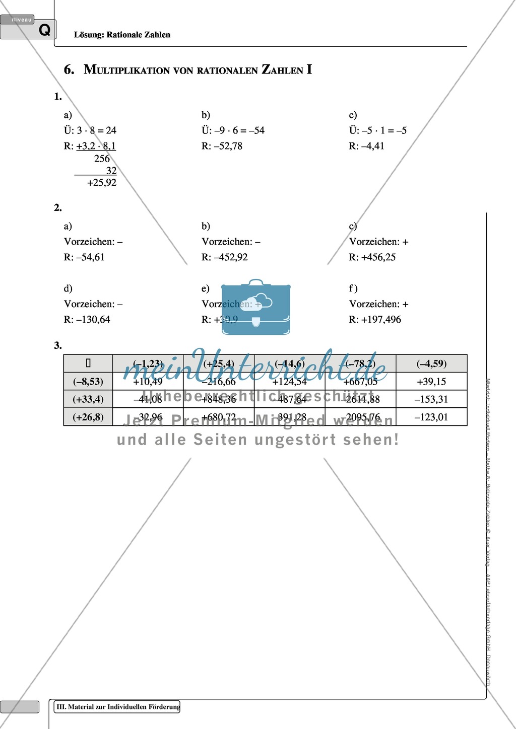 Vermischte Übungsaufgaben zur Multiplikation und Division von rationalen Zahlen Preview 5