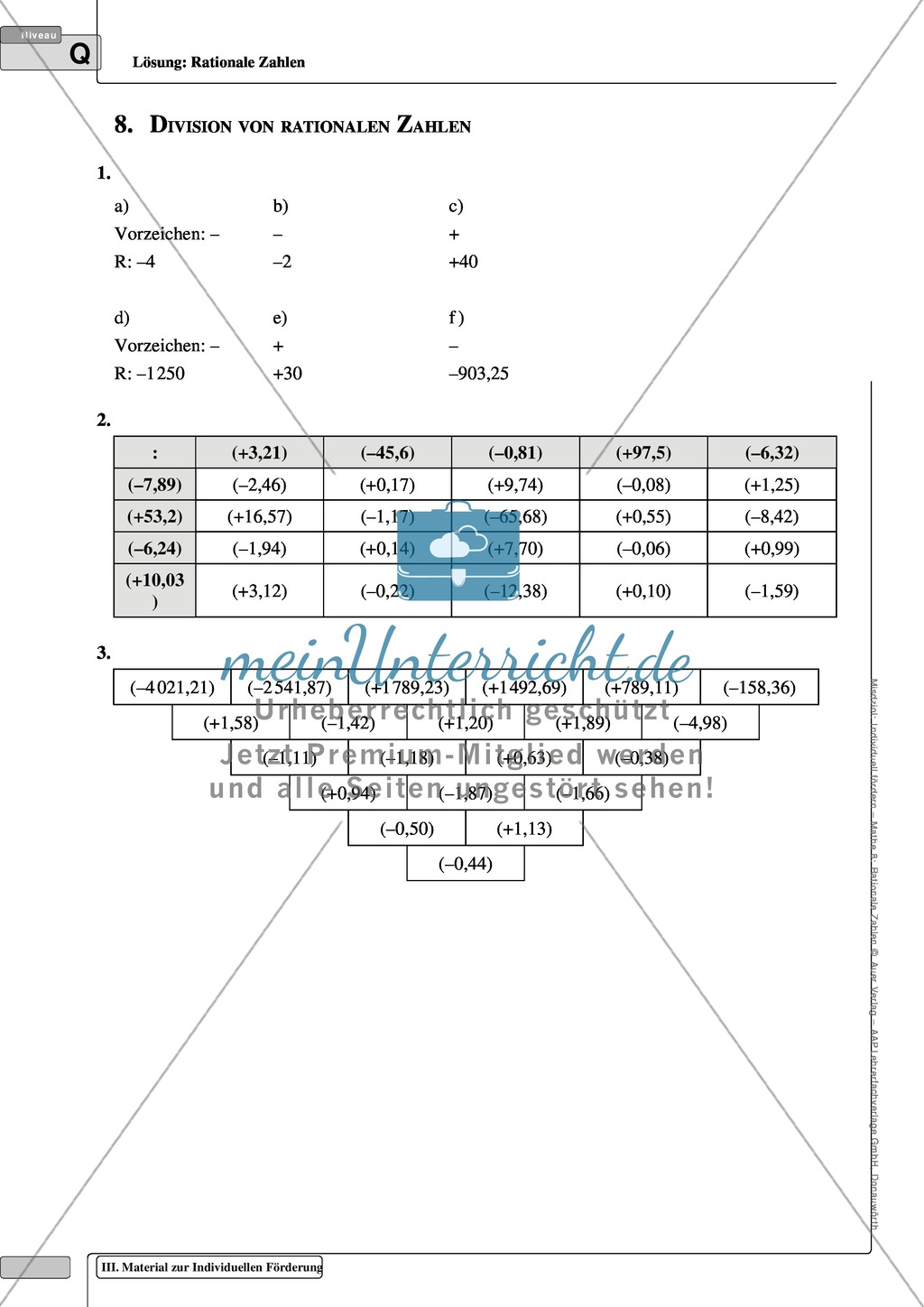 Vermischte Übungsaufgaben zur Multiplikation und Division von rationalen Zahlen Preview 7