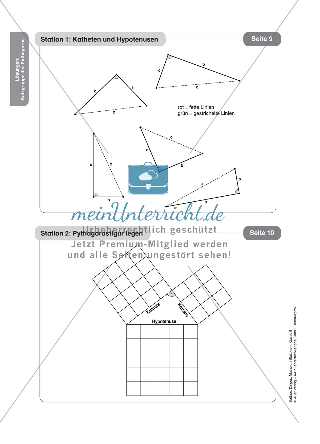 Stationenlernen zum Satz des Pythagoras, mit Memory und Kreuzworträtsel Preview 16