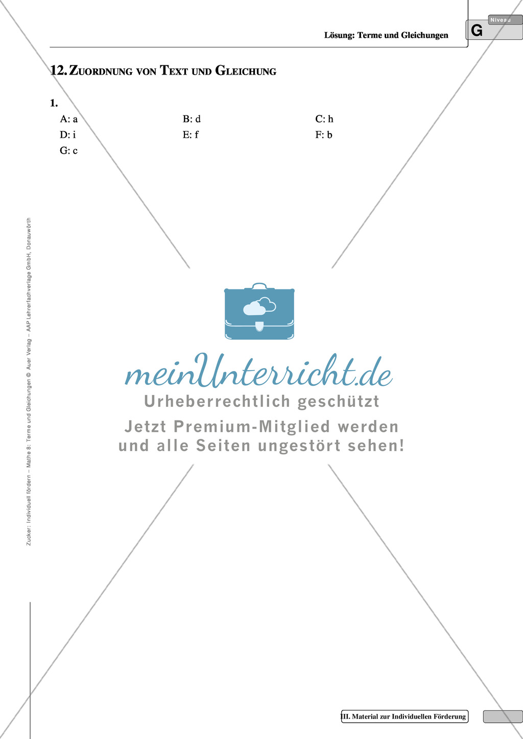 Übungsaufgaben zur Verbindung zwischen kurzen Texten und Sätzen und mathematischen Gleichungen Preview 6