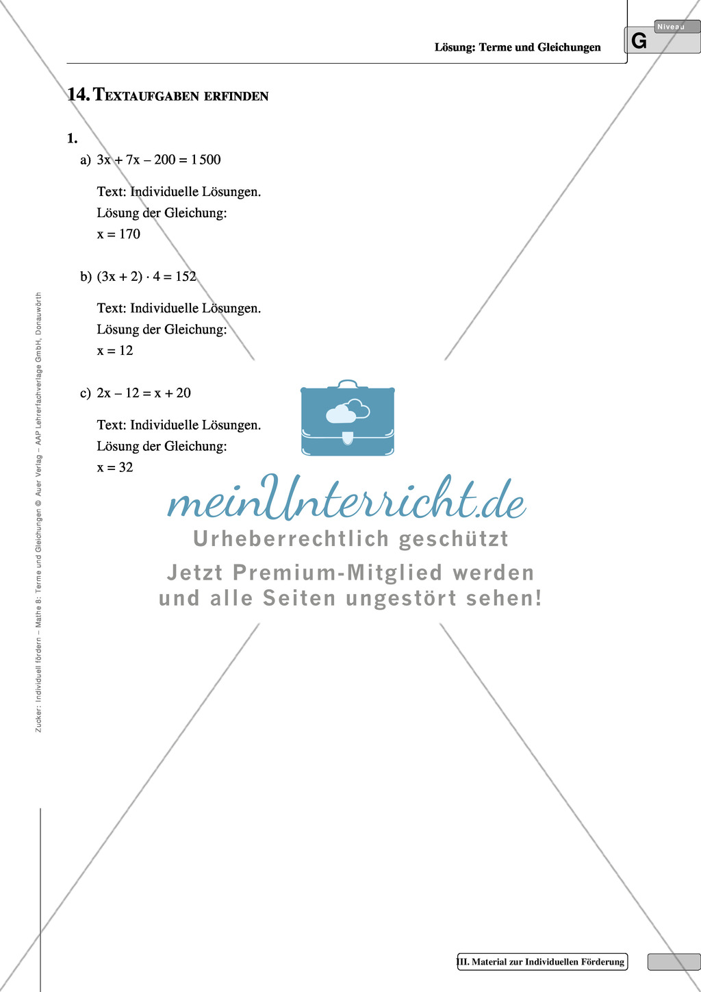 Kreative Aufgaben zur Gleichungen und Termen Preview 8