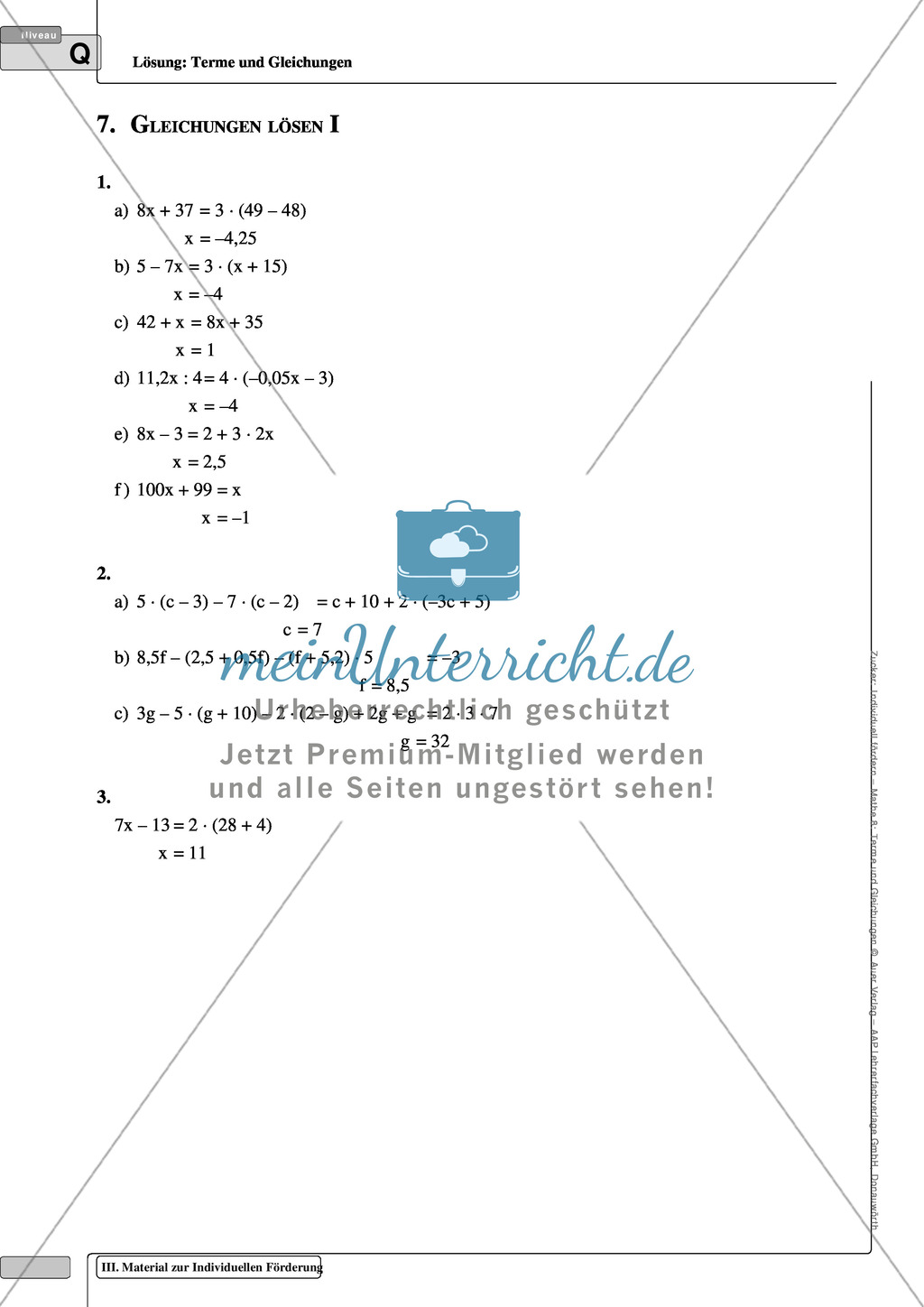 Auflösen einfacher Gleichungen mit einer Variablen Preview 4