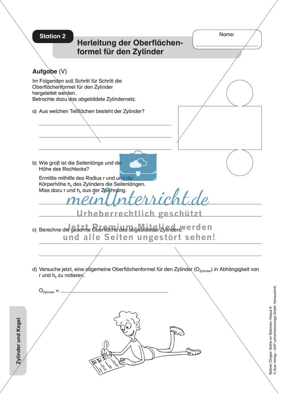 Stationenlernen zu den Eigenschaften von Zylinder und Kegel Preview 4