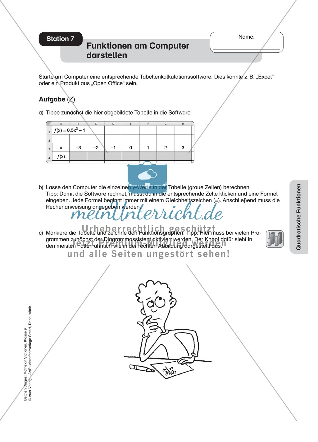 Stationenlernen zum Themenfeld quadratische Funktionen Preview 6
