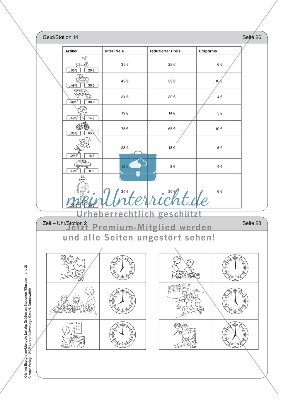 Stationenlernen zum Themenfeld Zeit Preview 16