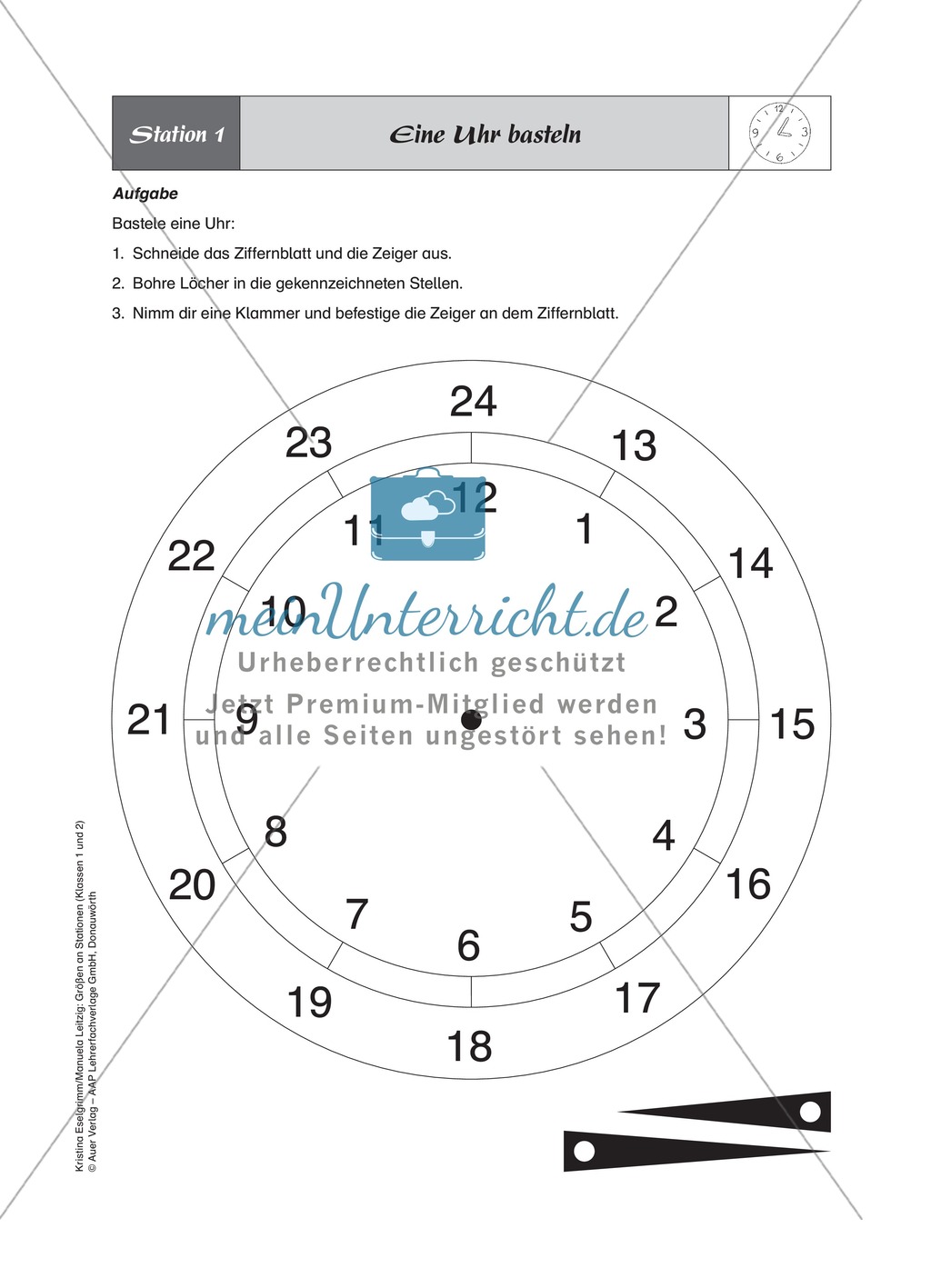Stationenlernen zum Themenfeld Zeit Preview 1