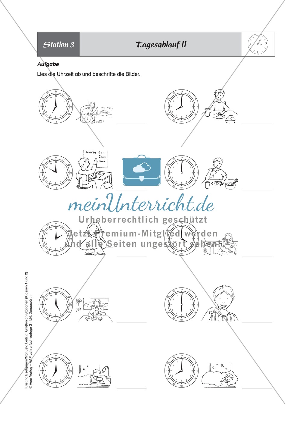 Stationenlernen zum Themenfeld Zeit Preview 3