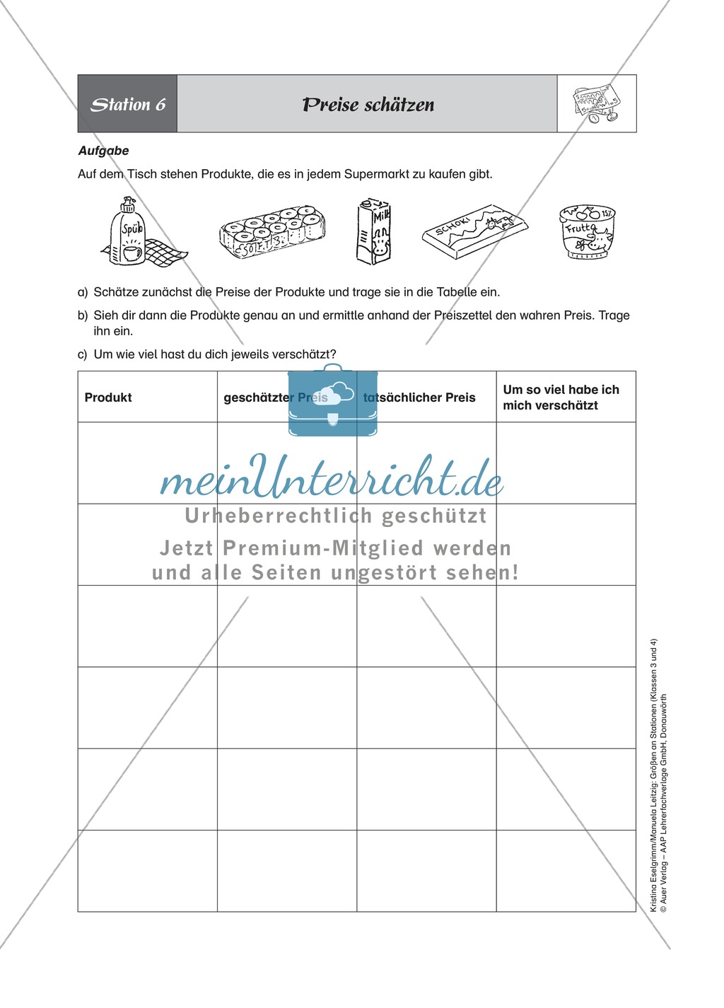 Stationenlernen zum Thema Geld, Rechnen mit Geldscheinen und Münzen Preview 6