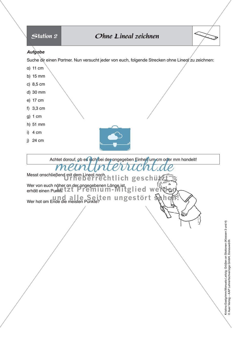 Stationenlernen zum Thema Längen Preview 2
