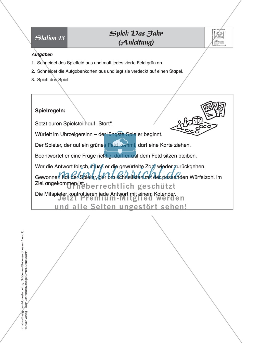 Stationenlernen zum Themenfeld Kalender und Zeit Preview 14
