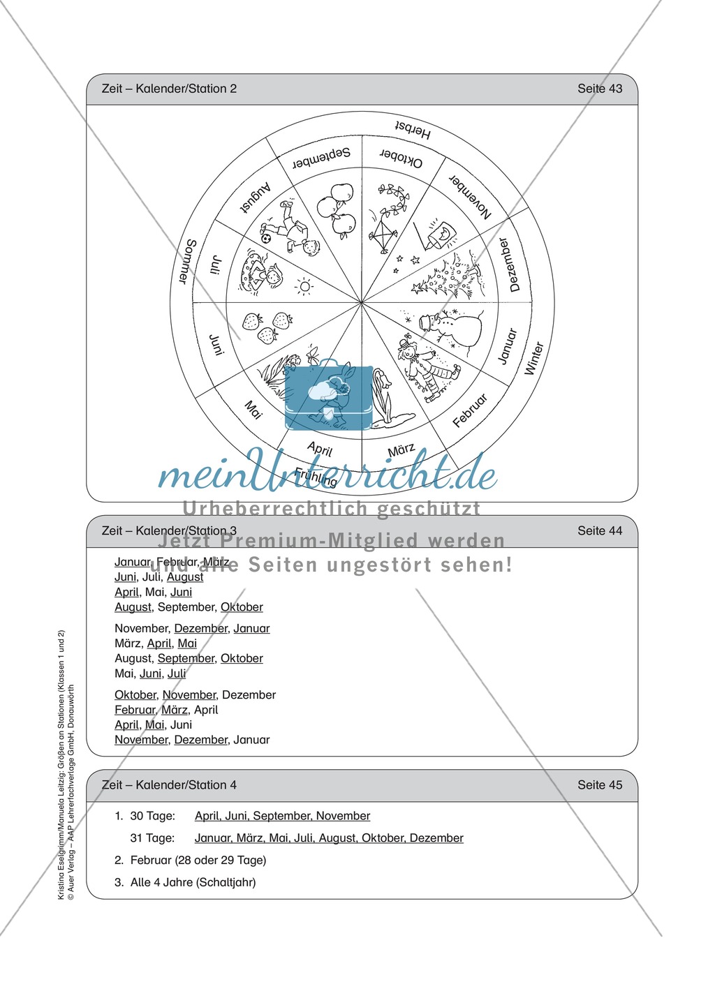 Stationenlernen zum Themenfeld Kalender und Zeit Preview 18