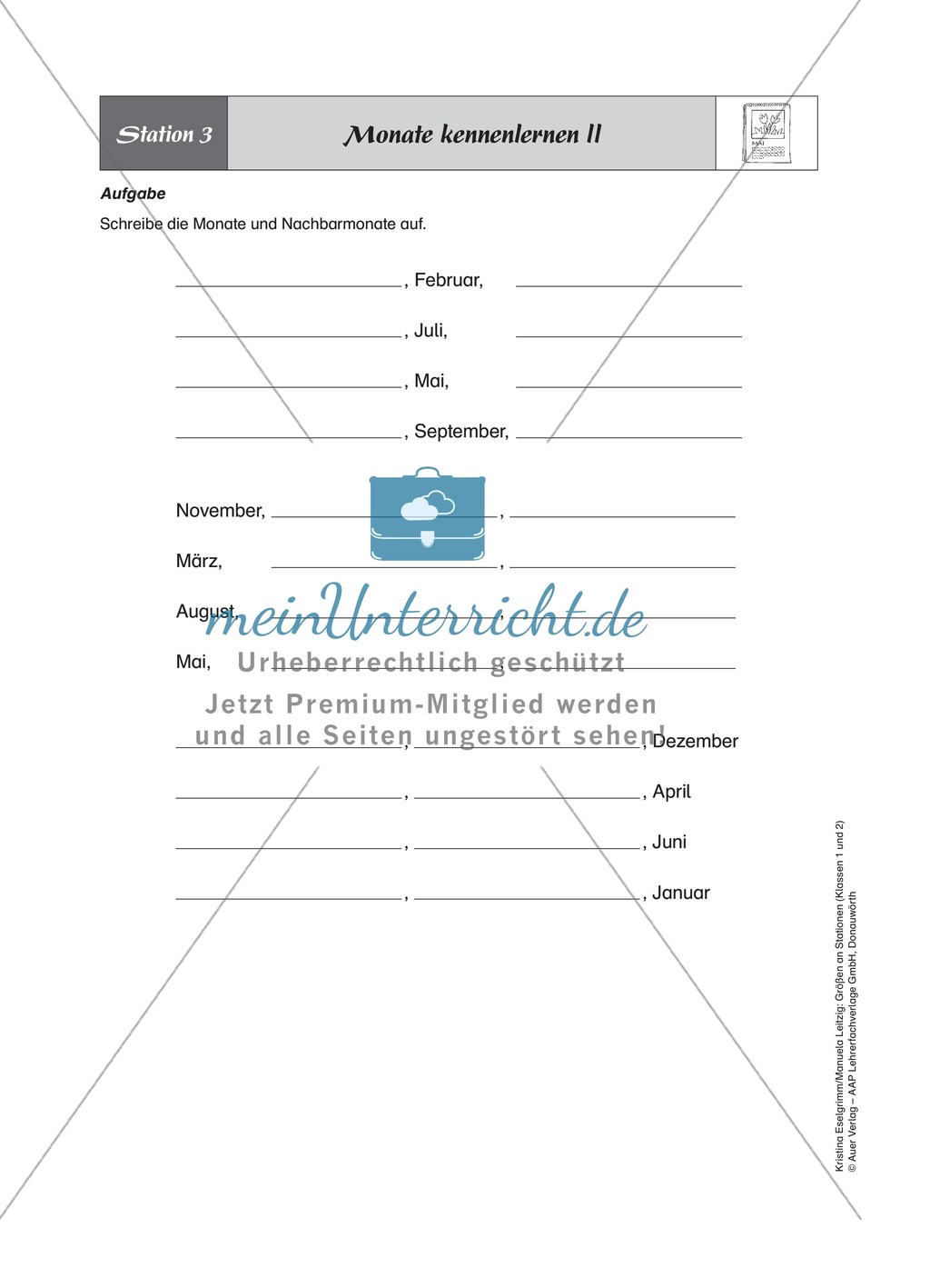 Stationenlernen zum Themenfeld Kalender und Zeit Preview 3