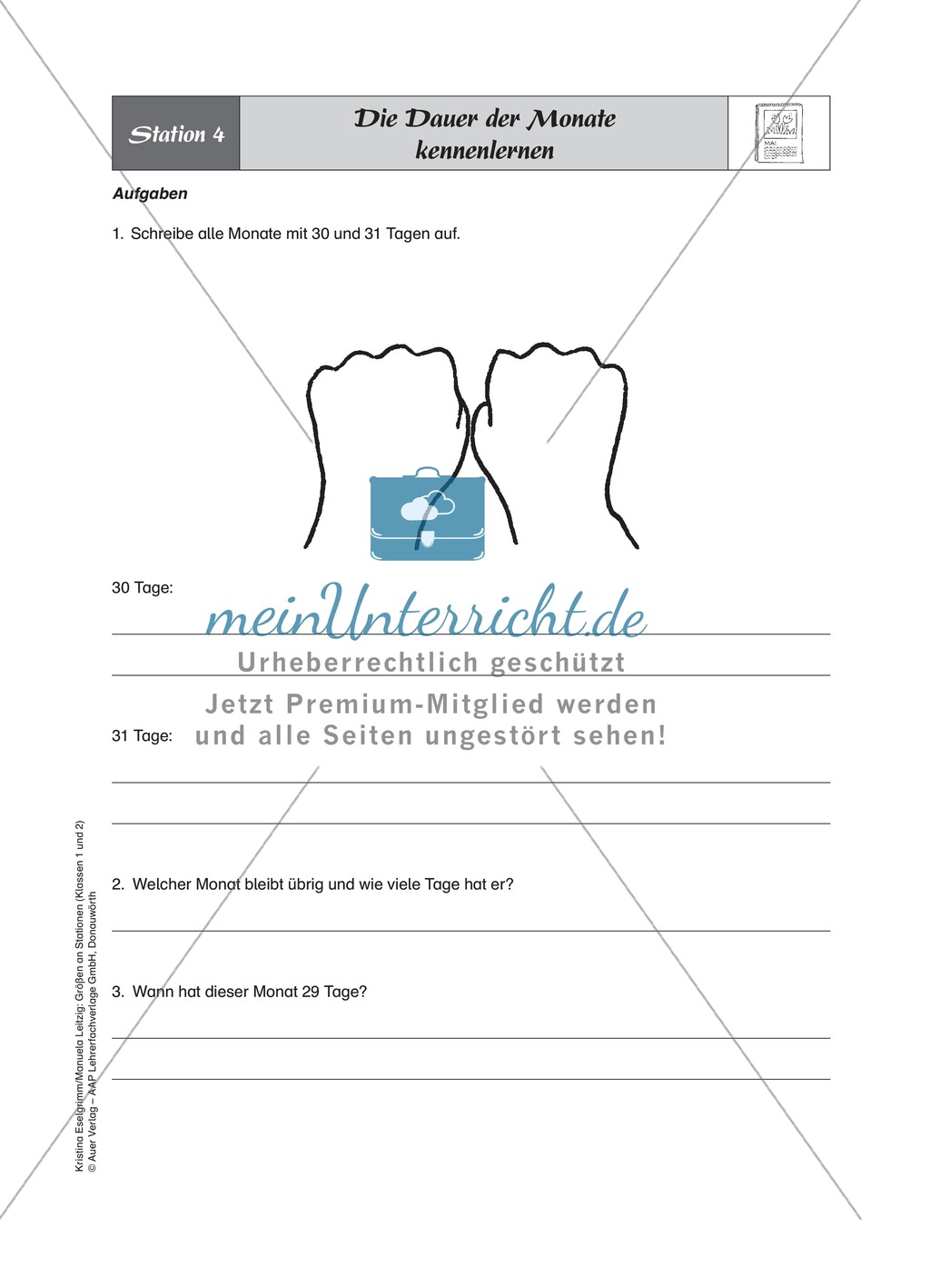 Stationenlernen zum Themenfeld Kalender und Zeit Preview 4