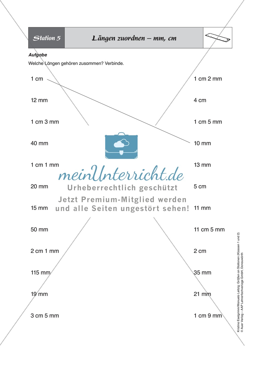 Längen schätzen, messen, zeichnen und zuordnen Preview 5