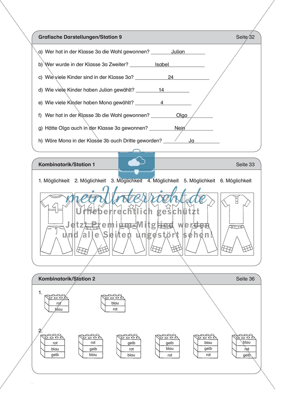 Kombinatorik an Stationen lernen Preview 19
