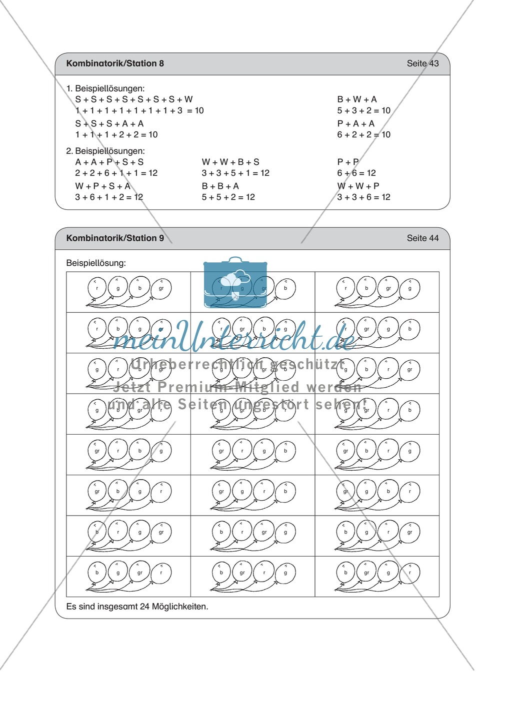 Kombinatorik an Stationen lernen Preview 23