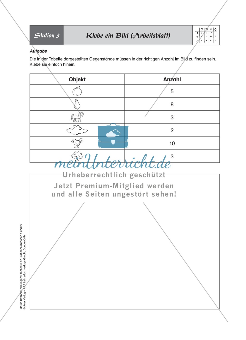 Stationenlernen zur Einführung von Tabellen Preview 3