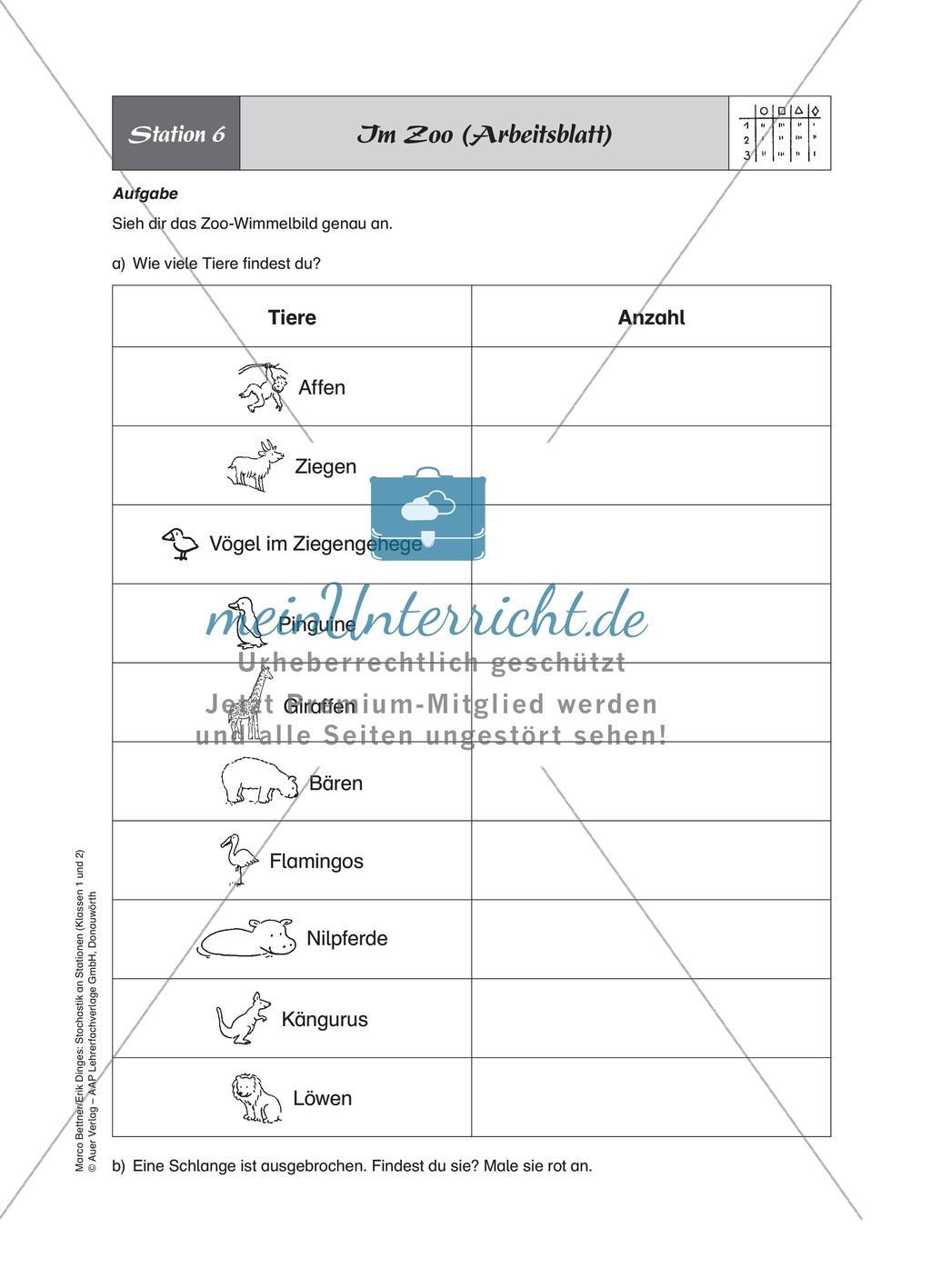 Stationenlernen zur Einführung von Tabellen Preview 7