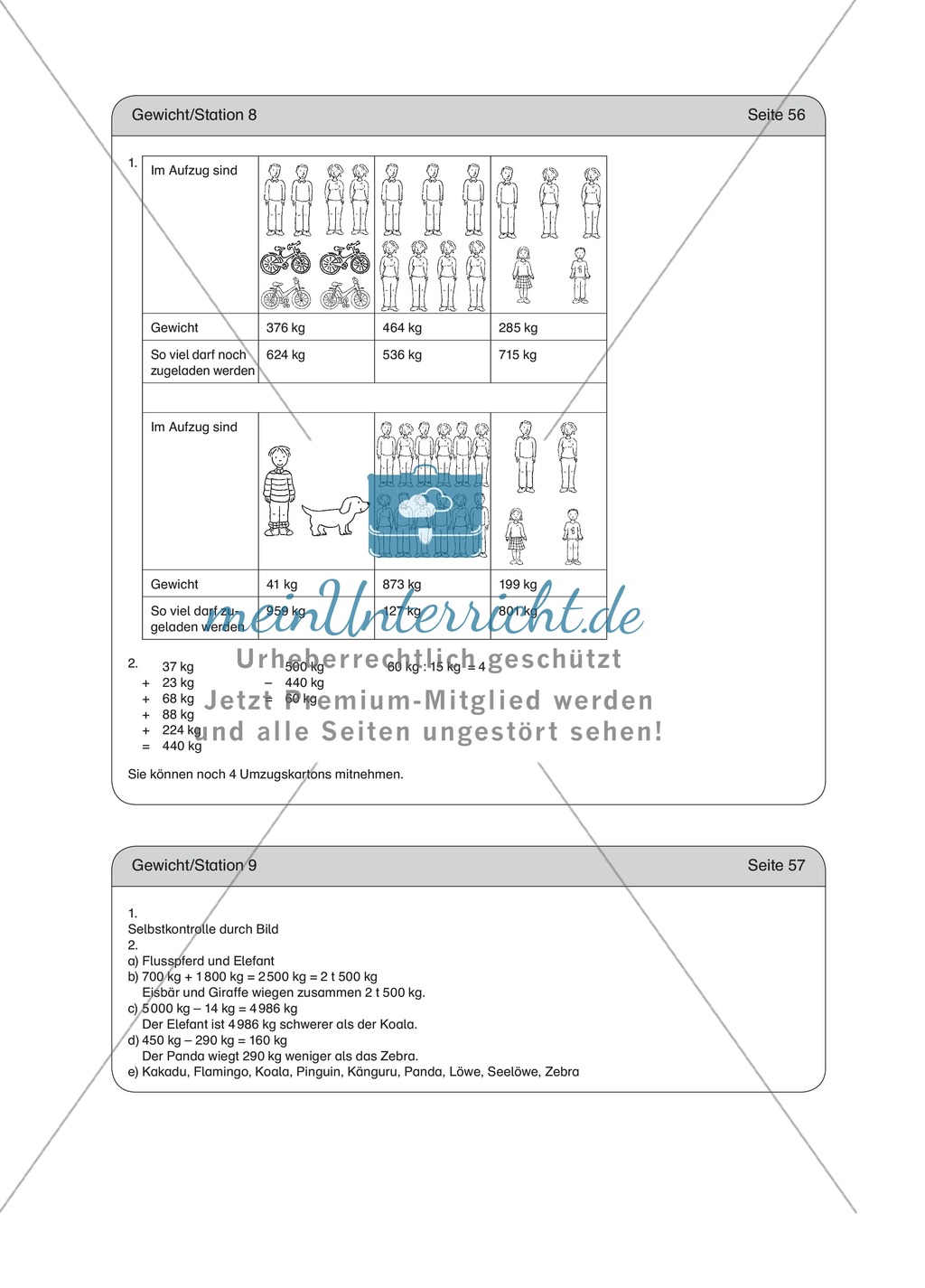 Stationenlernen zum Thema Gewichte Preview 13