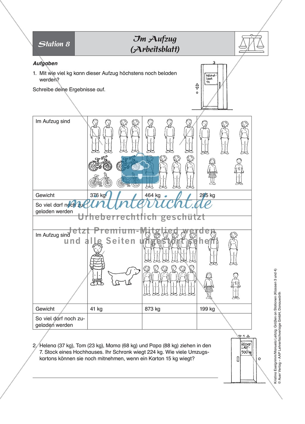 Stationenlernen zum Thema Gewichte Preview 9