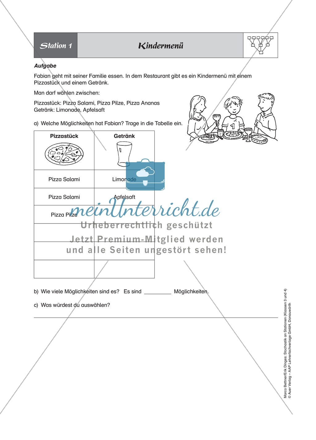 Stationenlernen zum Thema Kombinatorik Preview 1
